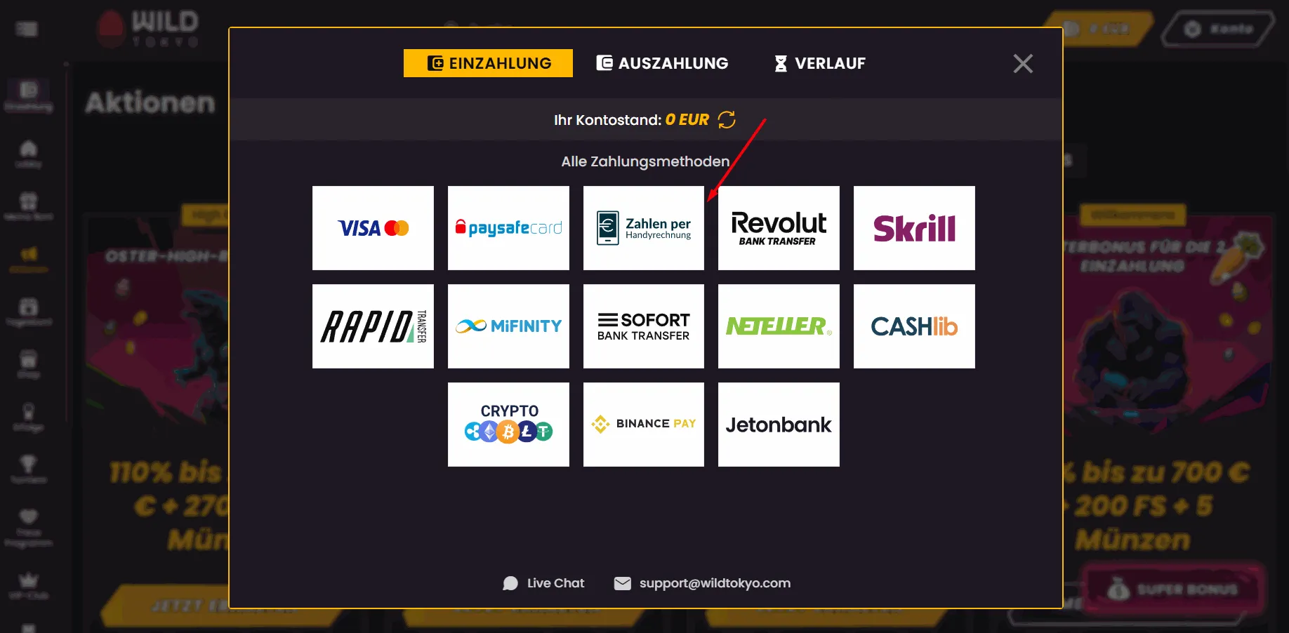 Wild Tokyo Online Casino mit Magenta