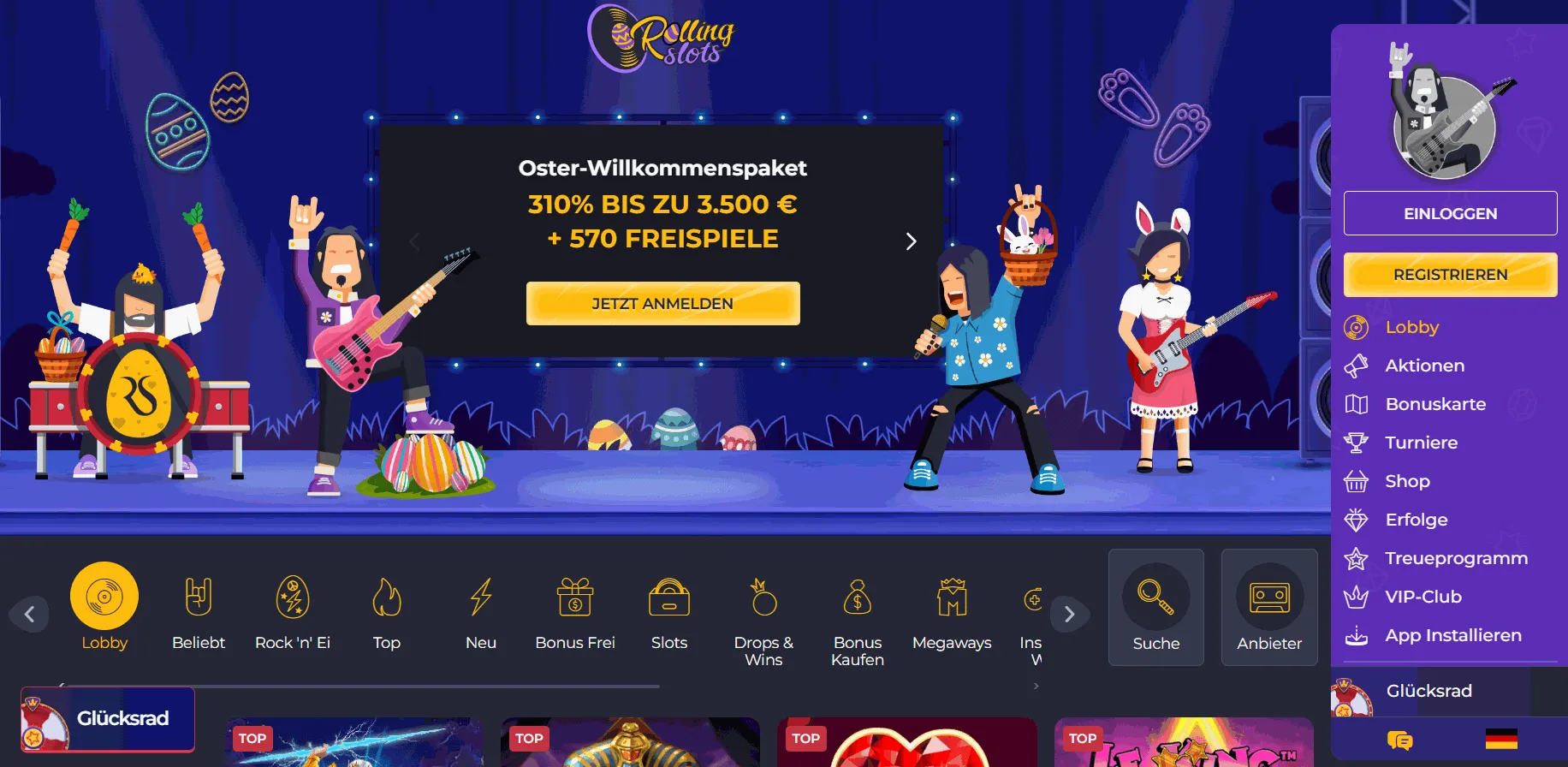Rolling Slots legales Online Casino
