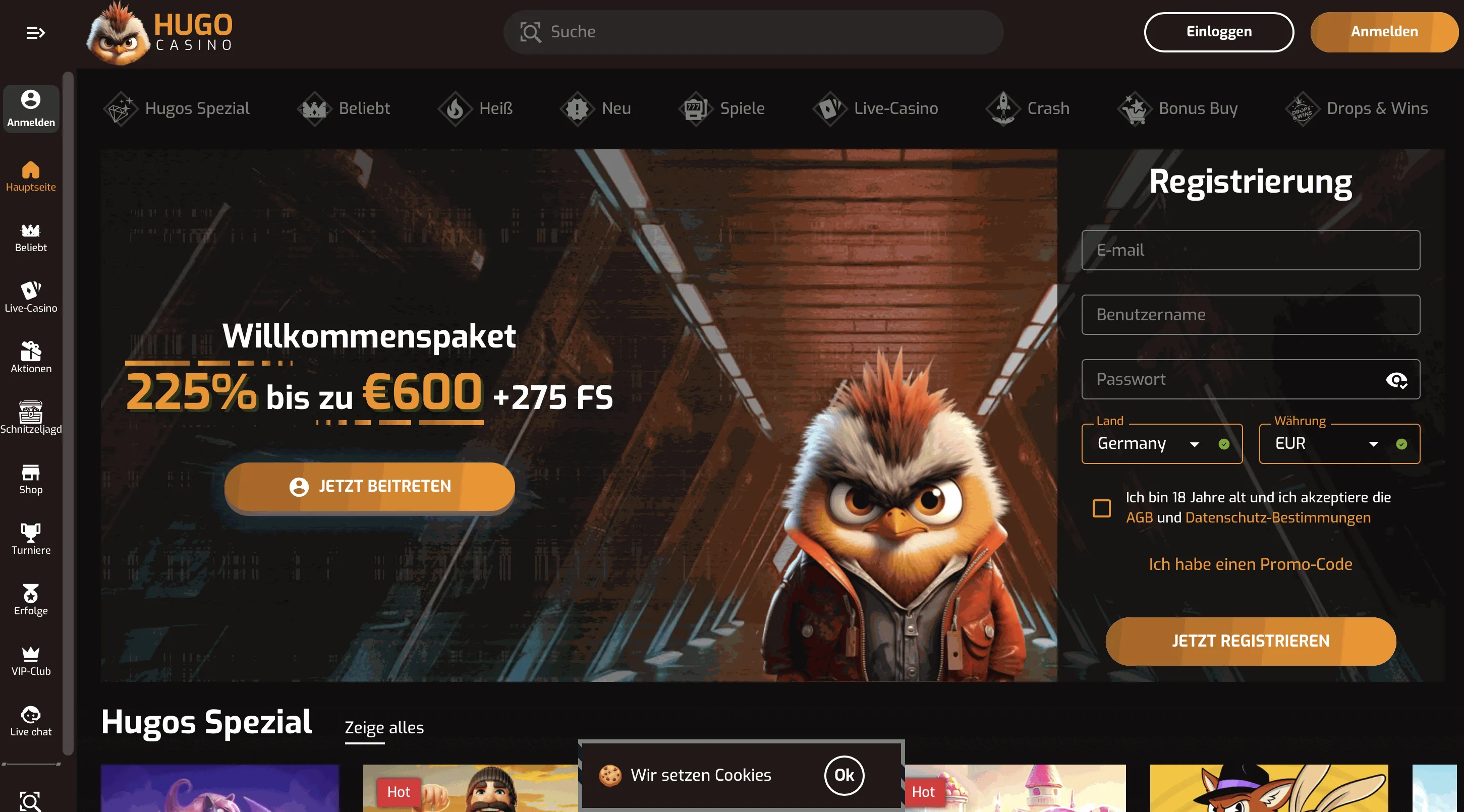 Hugo Casino Online Casino Startseite
